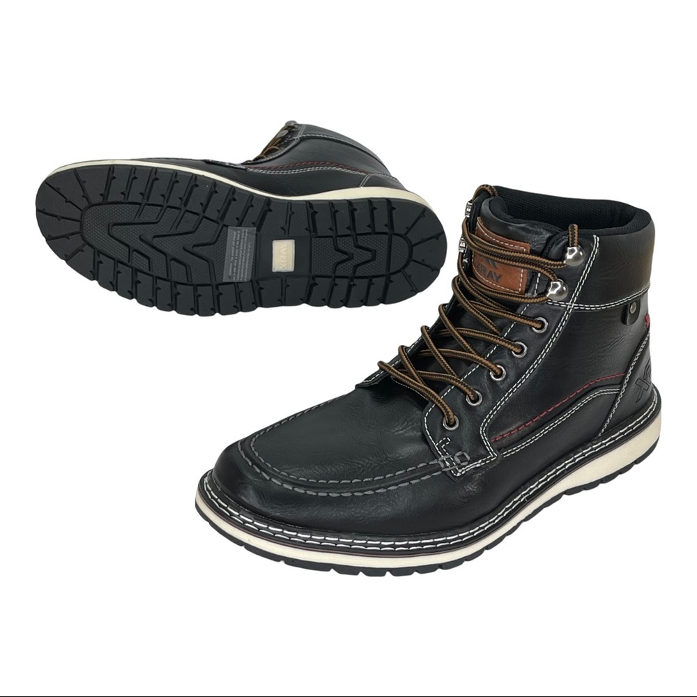 XRAY Black Faux Leather Cushioned Mens Ankle Boots - Picture 11 of 12